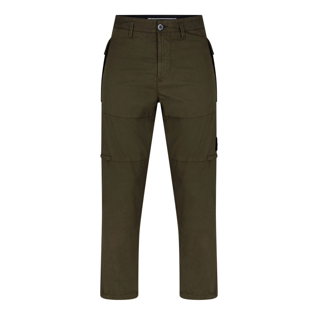 Stone Island Supima Cotton Twill Stretch Tc Garment Dyed Trousers - Olive V0058